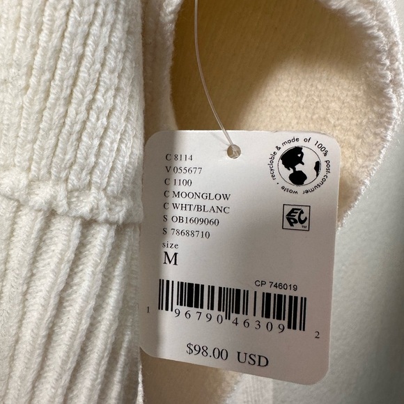 NWT Free People Easy Street Cropped Pullover Sweater - Ivory Medium - Picture 6 of 9